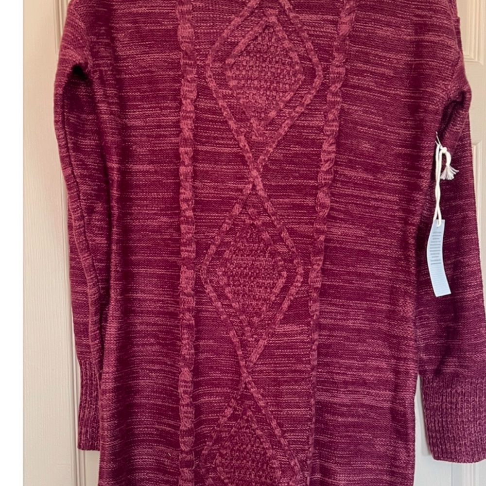 Women's Maroon Cable Knit Sweater